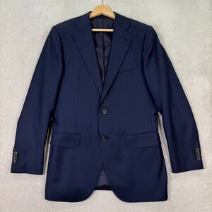 NEW SUITSUPPLY Lazio Barberis Vitale Mens‎ 40L Slim Fit Navy Wool Blazer Jacket